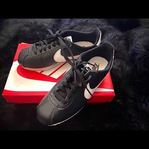 Woman’s classic Nike Cortez leather shoe